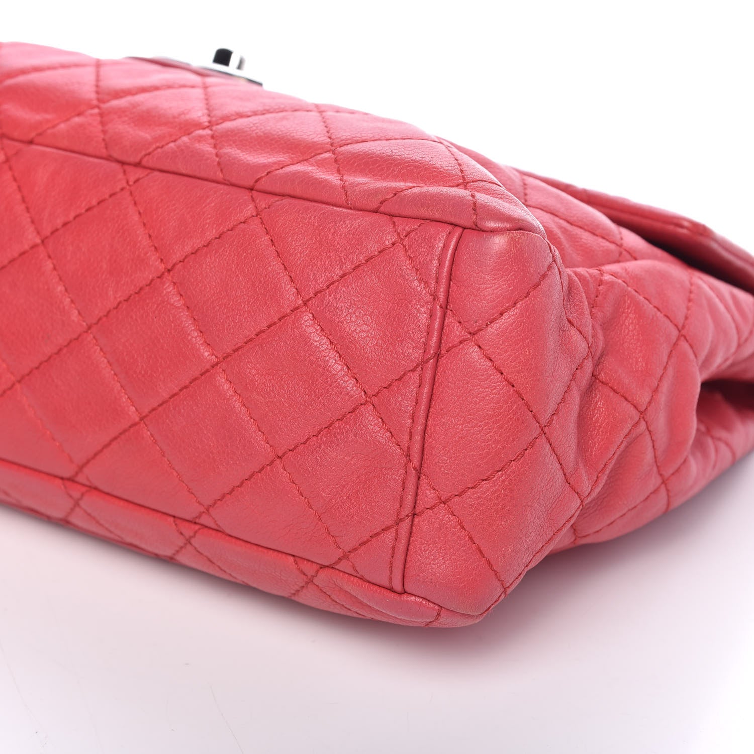 Chanel Washed Caviar Quilted Maxi Single Flap Fuchsia 9 of 9