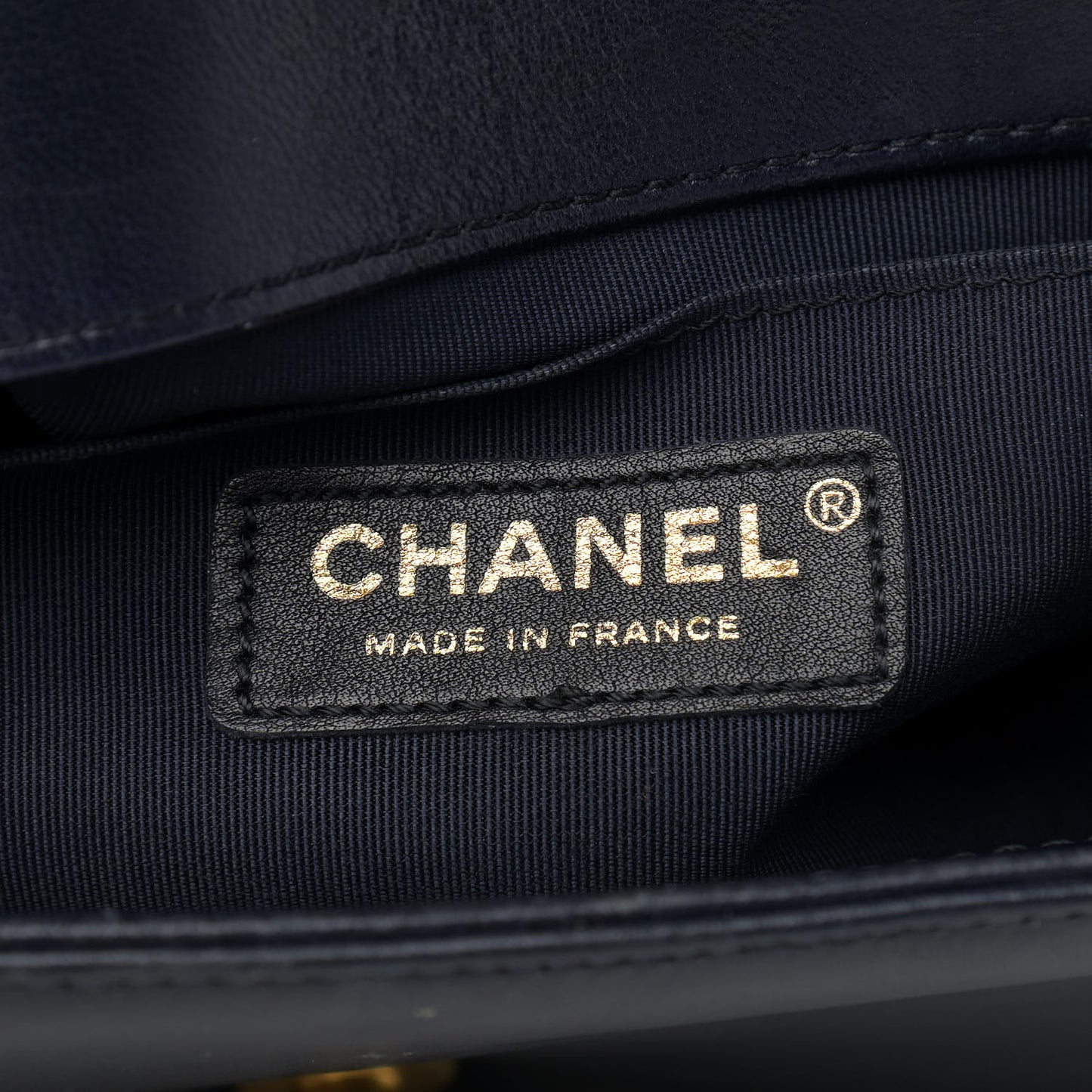 Lambskin Quilted Medium Boy Flap Dark Navy