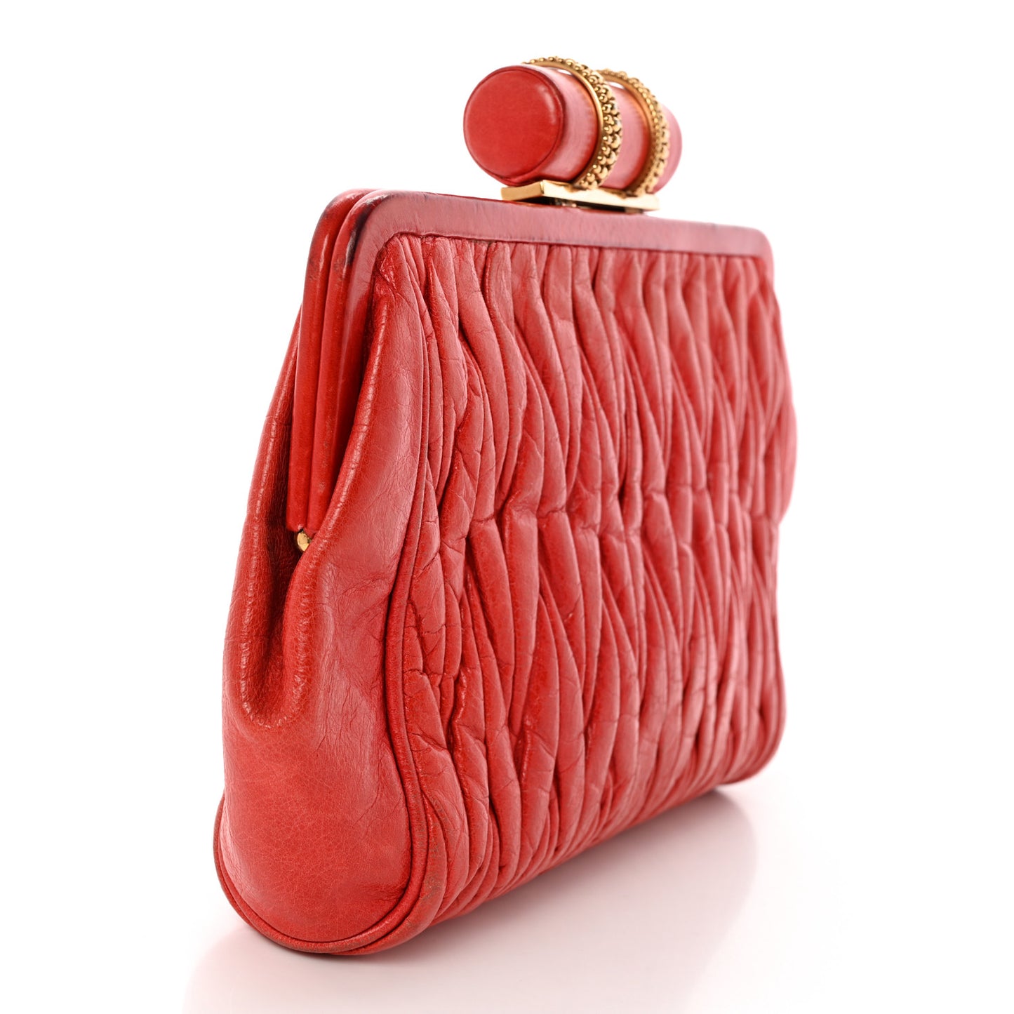 Nappa Matelasse Clutch Fuoco