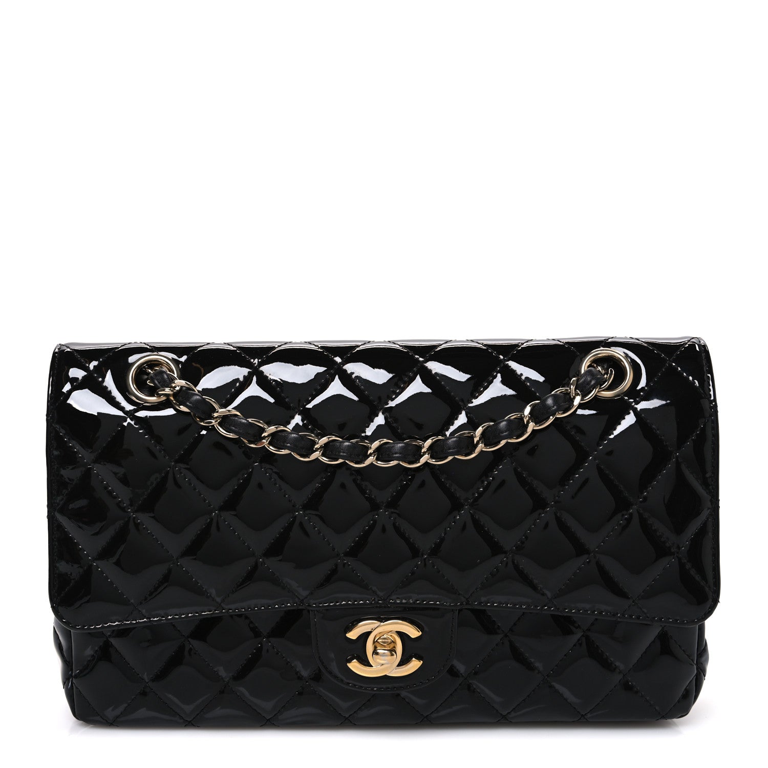 Chanel Patent Quilted Medium Double Flap Black 1 of 10