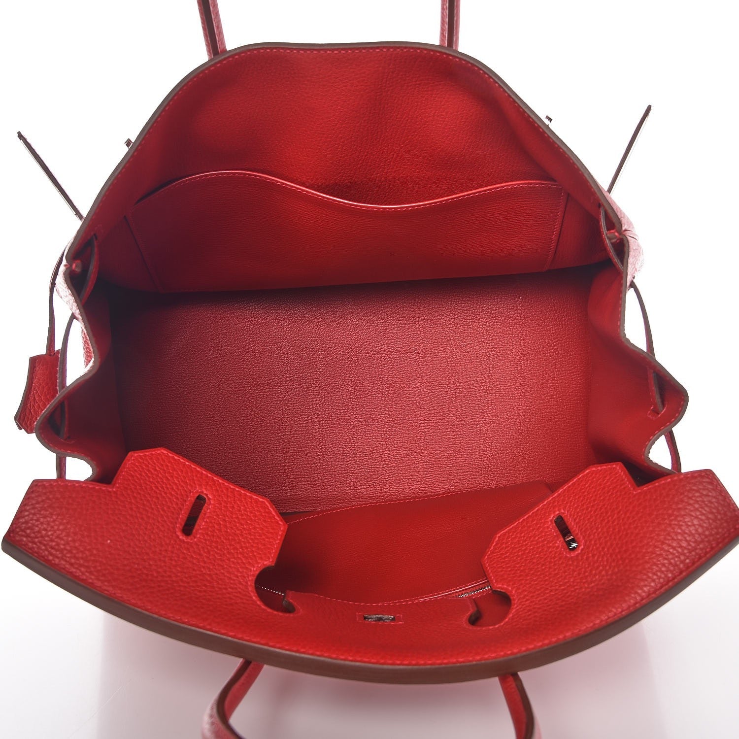 Hermes Taurillon Clemence Birkin 35 Rouge Casaque 7 of 30