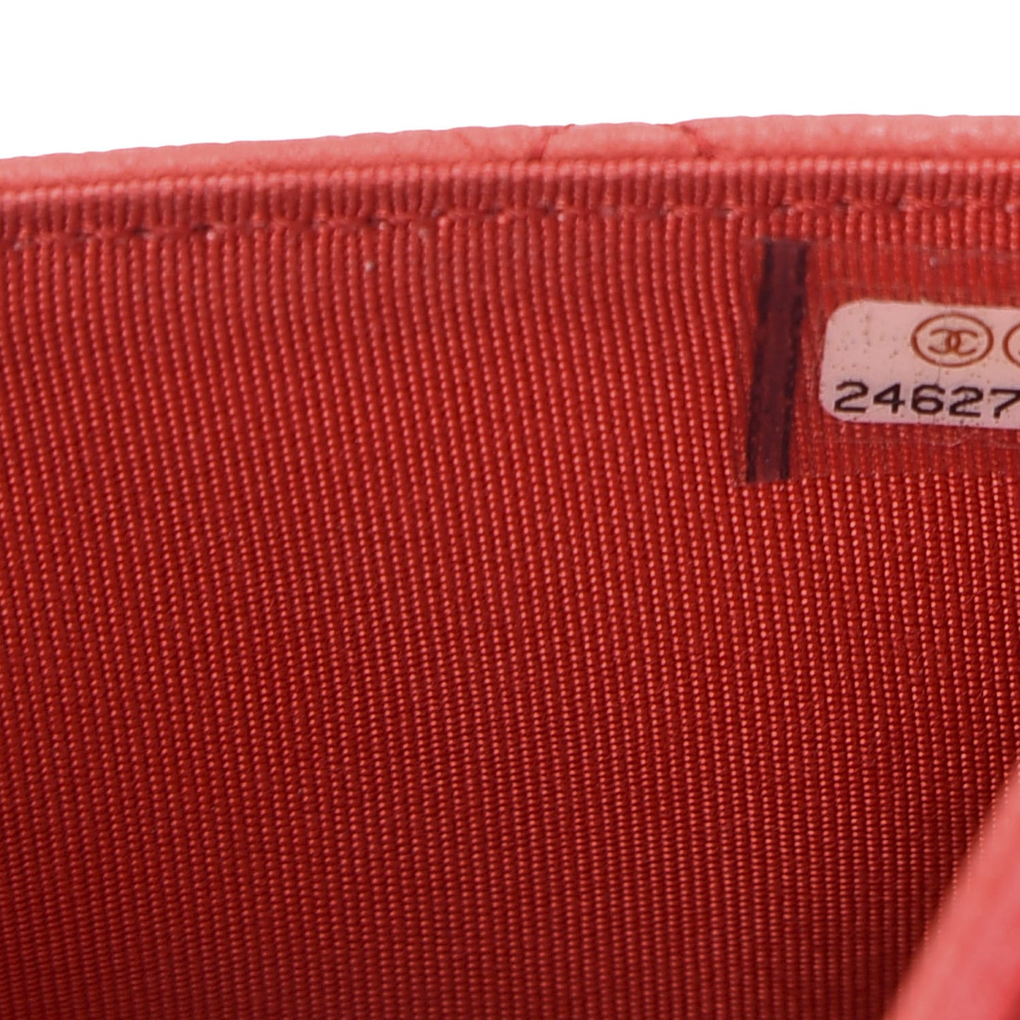 Letter Calfskin Embossed Quilted Wallet On Chain WOC Red