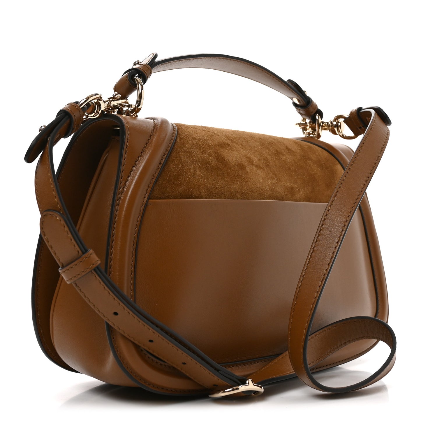 Suede Calfskin Blondie Medium Shoulder Bag Light Brown