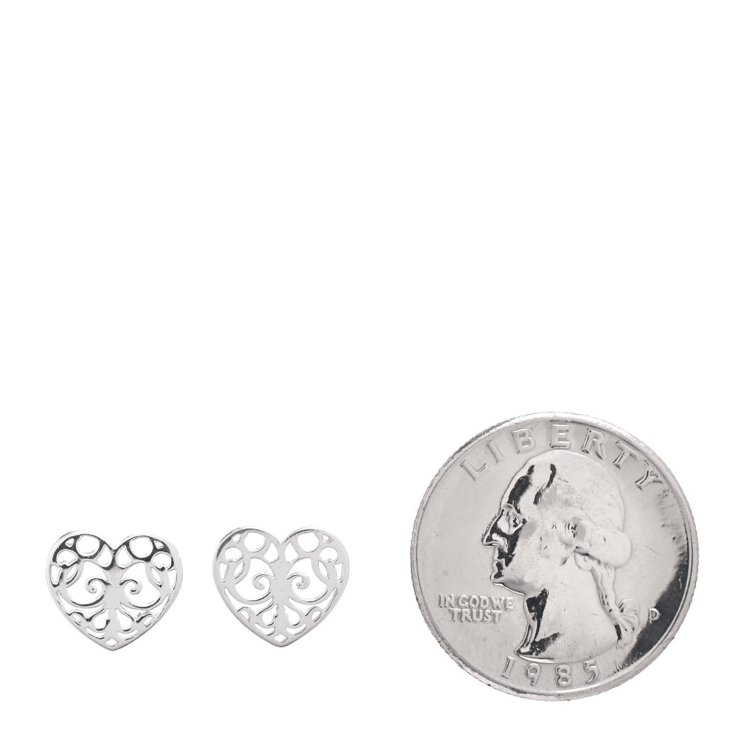 Tiffany Sterling Silver Enchant Heart Earrings 2 of 4