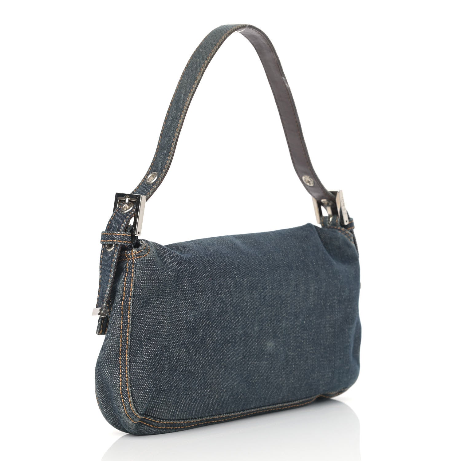 Fendi Denim Baguette Blue 2 of 15