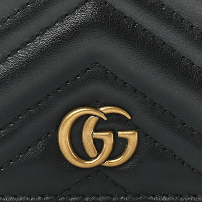 Gucci Calfskin Matelasse GG Marmont Card Case Wallet Black 9 of 12