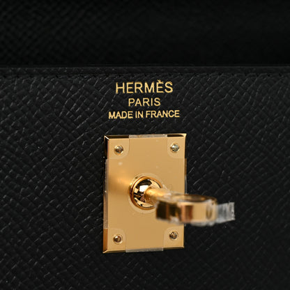 Hermes Epsom Kelly Sellier 25 Black 6 of 10