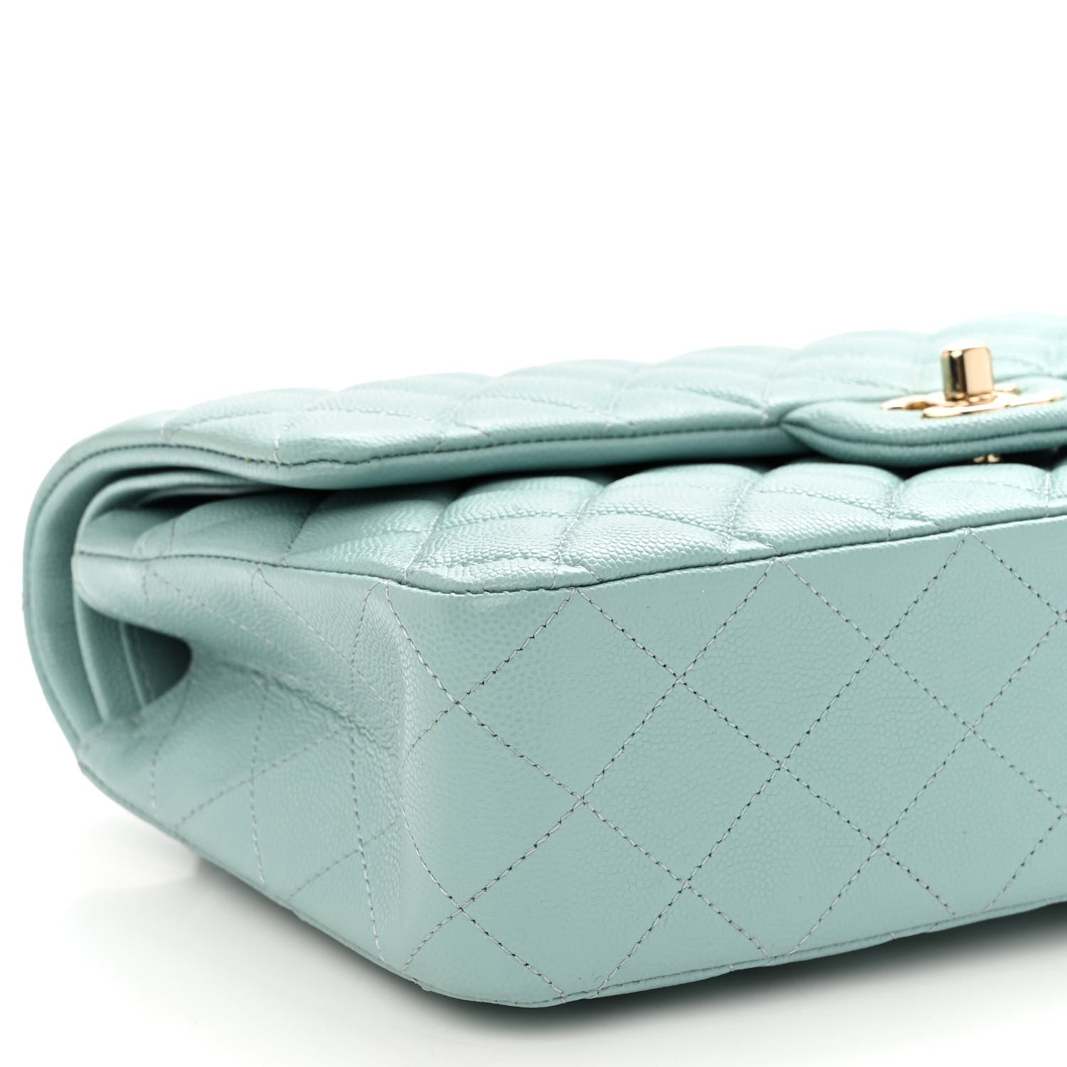 Chanel Caviar Quilted Medium Double Flap Light Blue 9 of 10