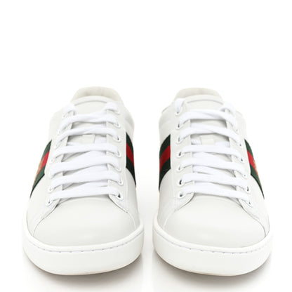 Gucci Calfskin Ayers Bee Embroidered Womens Ace Sneakers 37 White Green 2 of 10
