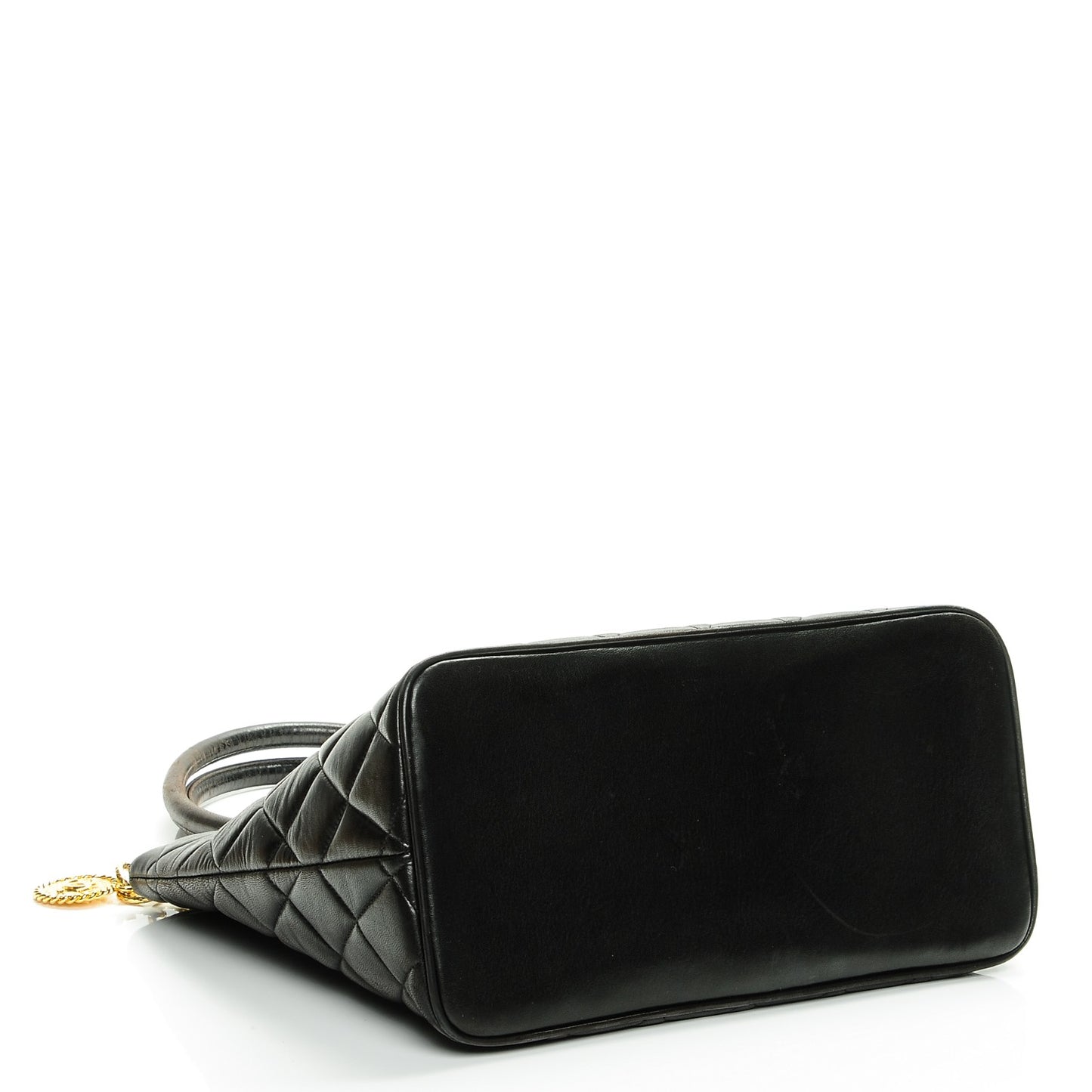 Lambskin Quilted Medallion Tote Black