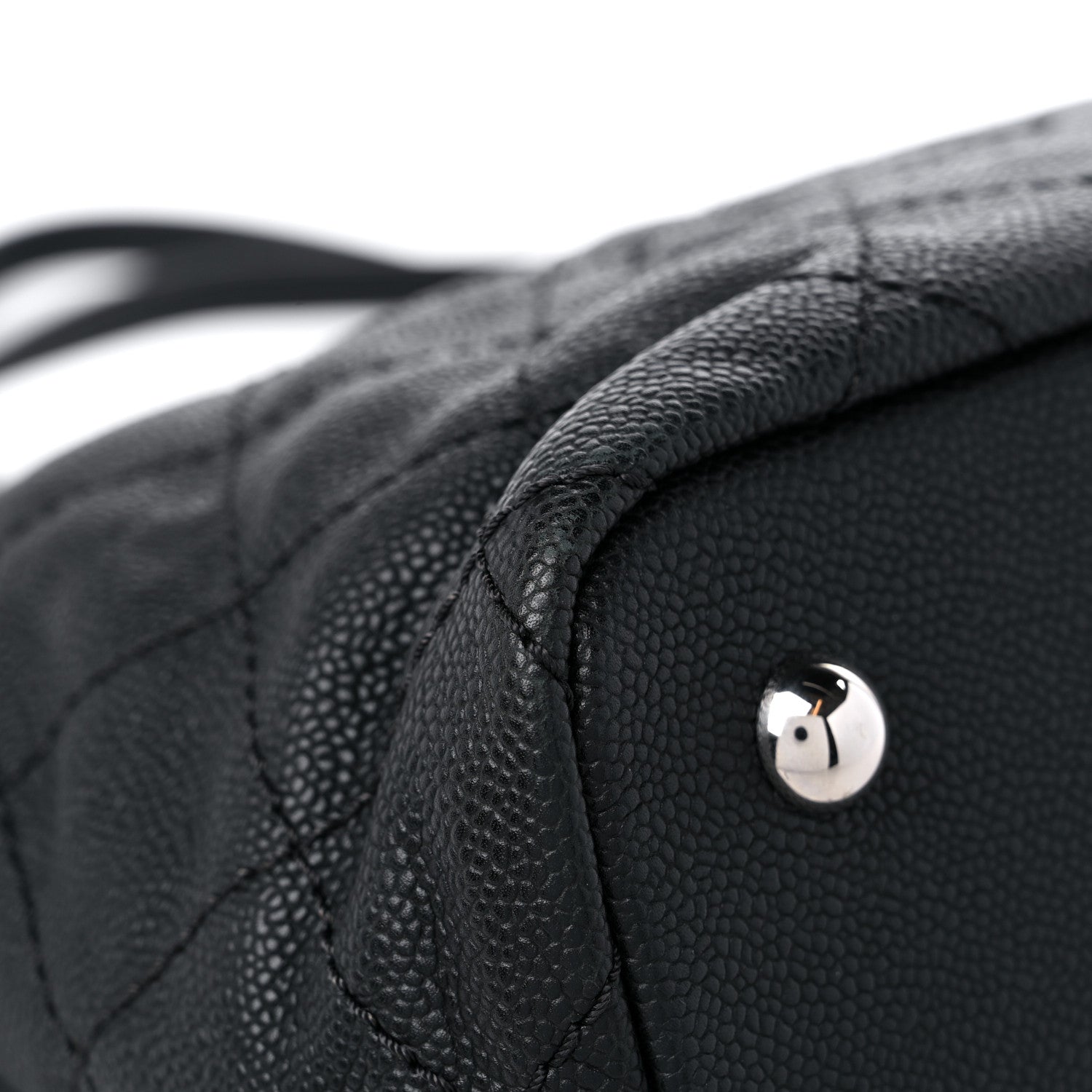 Chanel Grained Calfskin Quilted Small Daily Shopping Tote Black 9 of 12