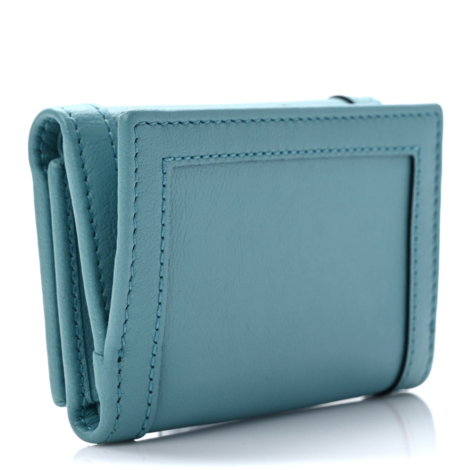 Gucci Wonka Grain Calfskin Diana Tri-Fold Wallet Dusty Azure 2 of 8
