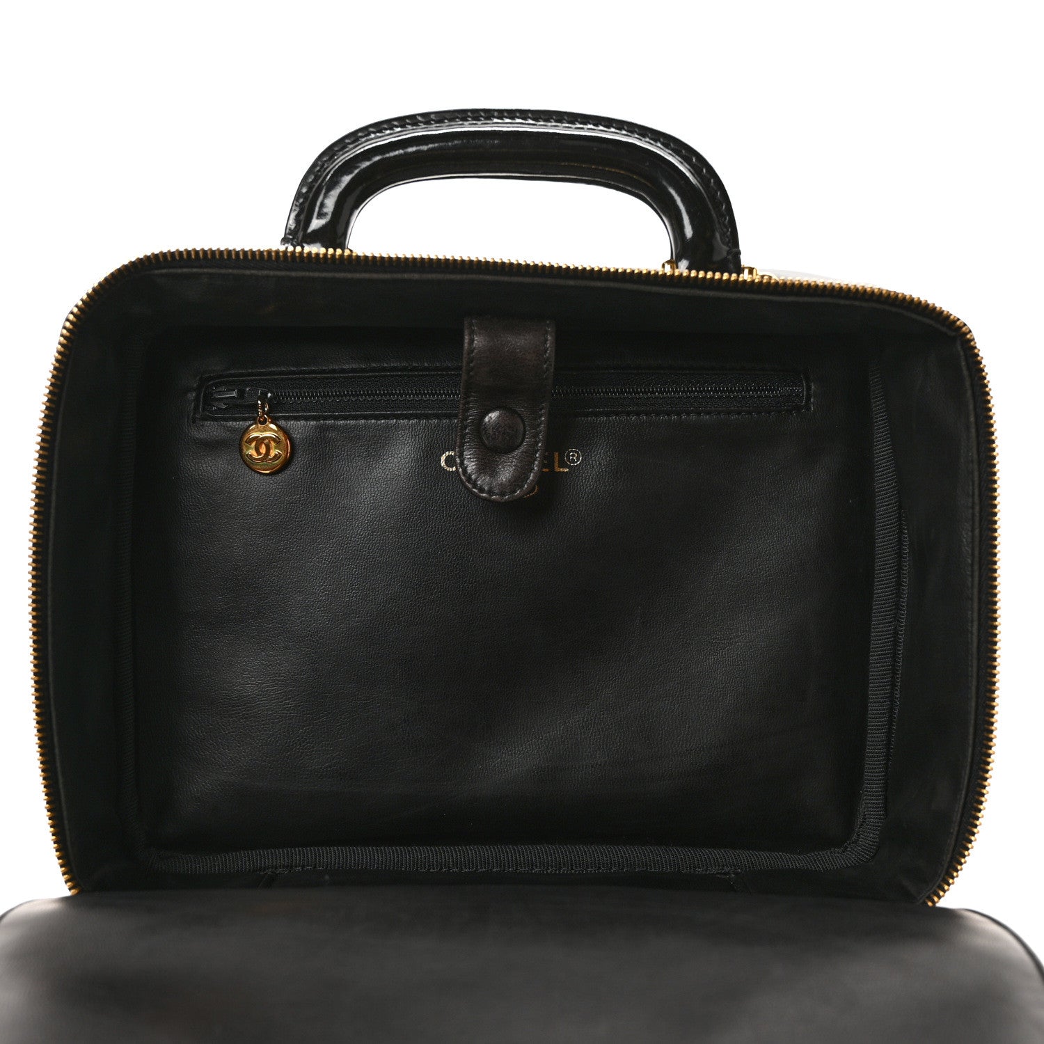 Chanel Patent CC Vanity Cosmetic Case Black 7 of 9