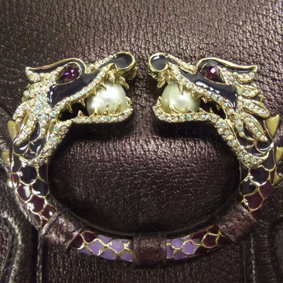Gucci Leather Tom Ford Jeweled Dragon Evening Bag 7 of 9