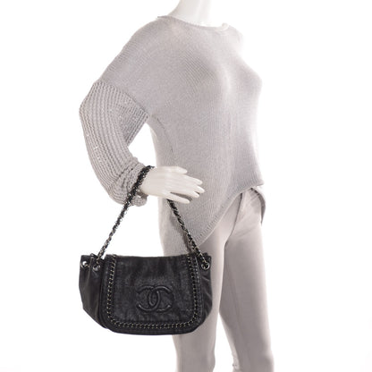 Chanel Metallic Goatskin Luxe Ligne Flap Black 2 of 7