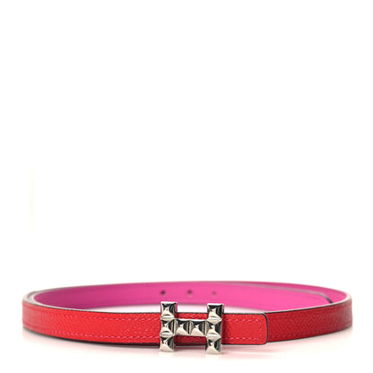 Hermes Epsom Swift 13mm H Medor Belt 80/32 Rouge Casaque Magnolia 1 of 6