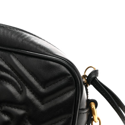 Gucci Calfskin Matelasse Mini GG Marmont Chain Shoulder Bag Black 12 of 14