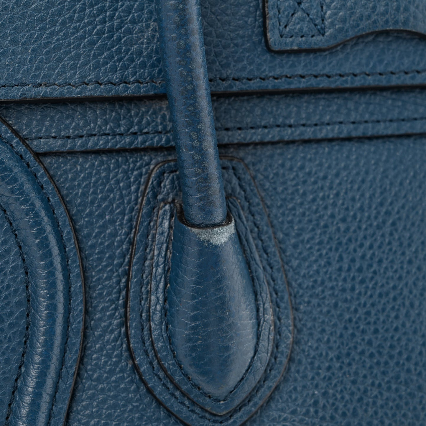 Baby Drummed Calfskin Nano Luggage Blue