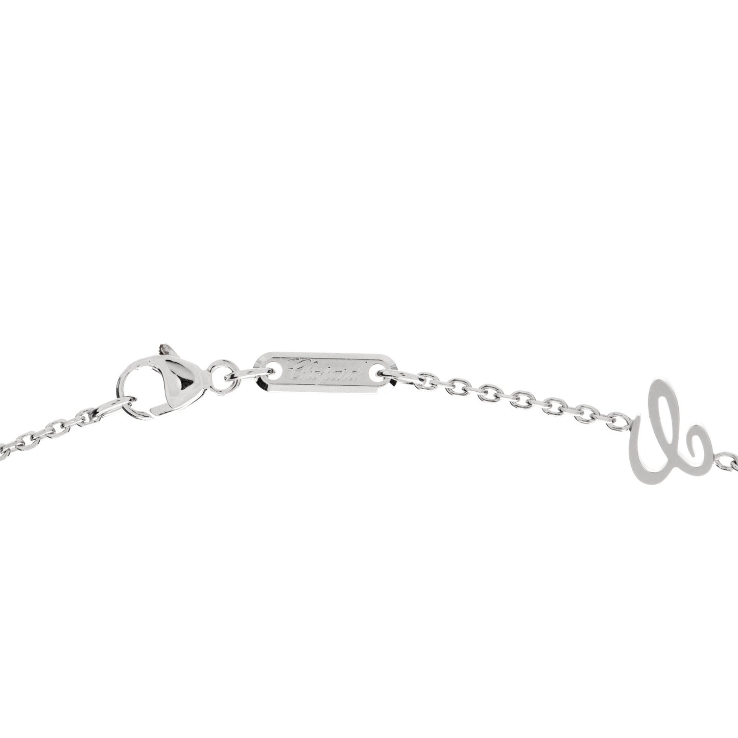 18K White Gold Happy Diamonds 1 Floating Diamonds Round Pendant Necklace