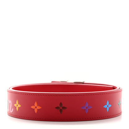 Louis Vuitton Calfskin 35mm LV New Wave Belt 90 36 Red 2 of 7