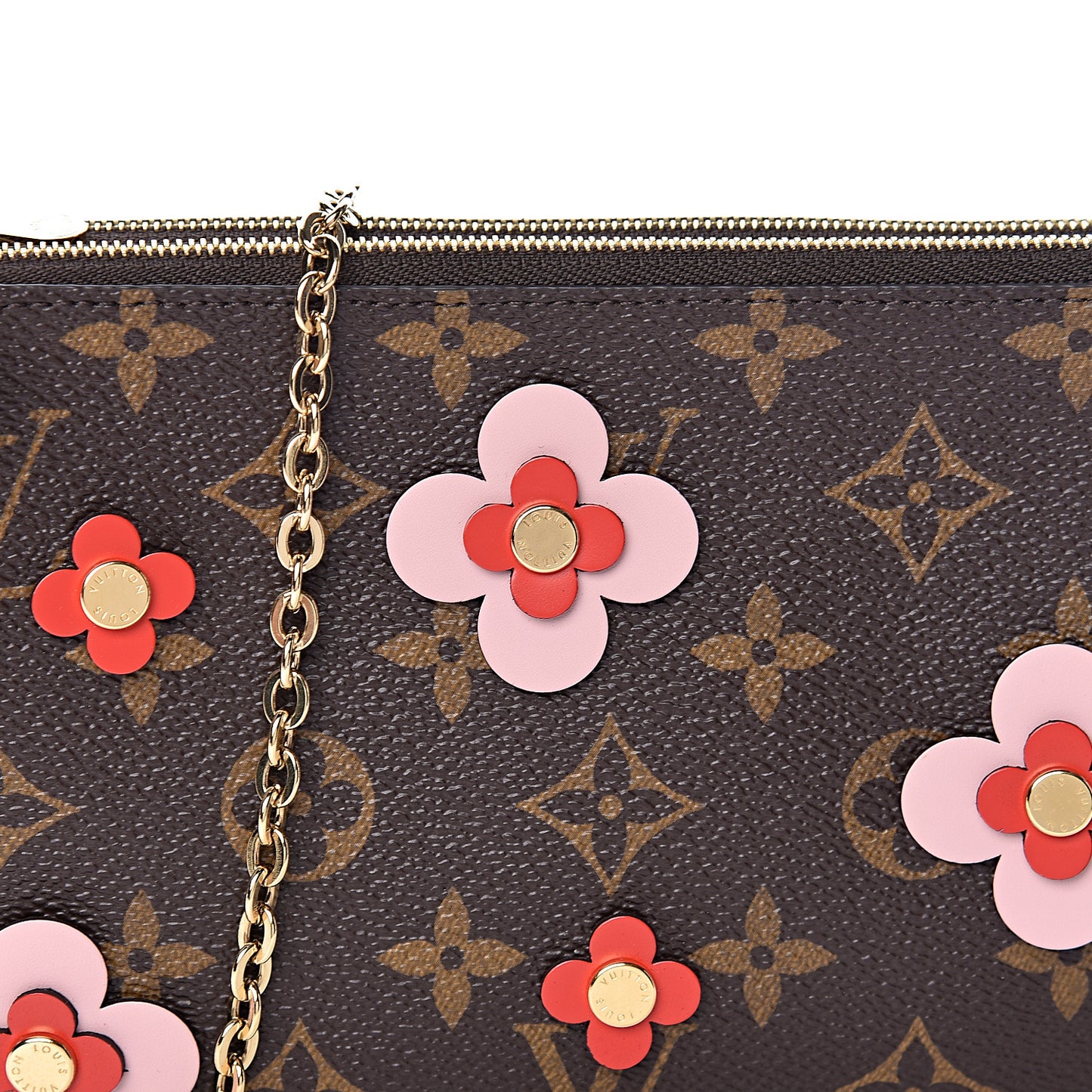 Monogram Blooming Flowers Double Zip Pochette