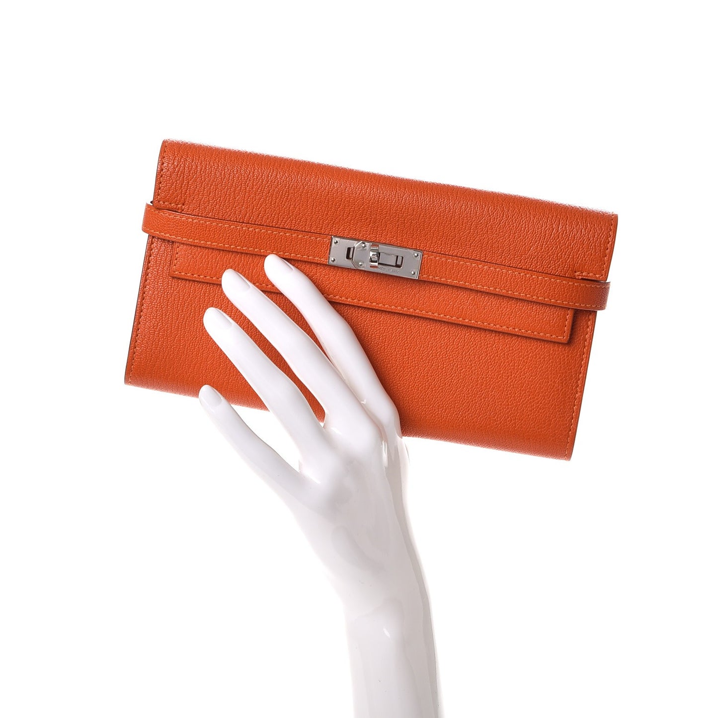 Chevre Mysore Kelly Longue Wallet Orange