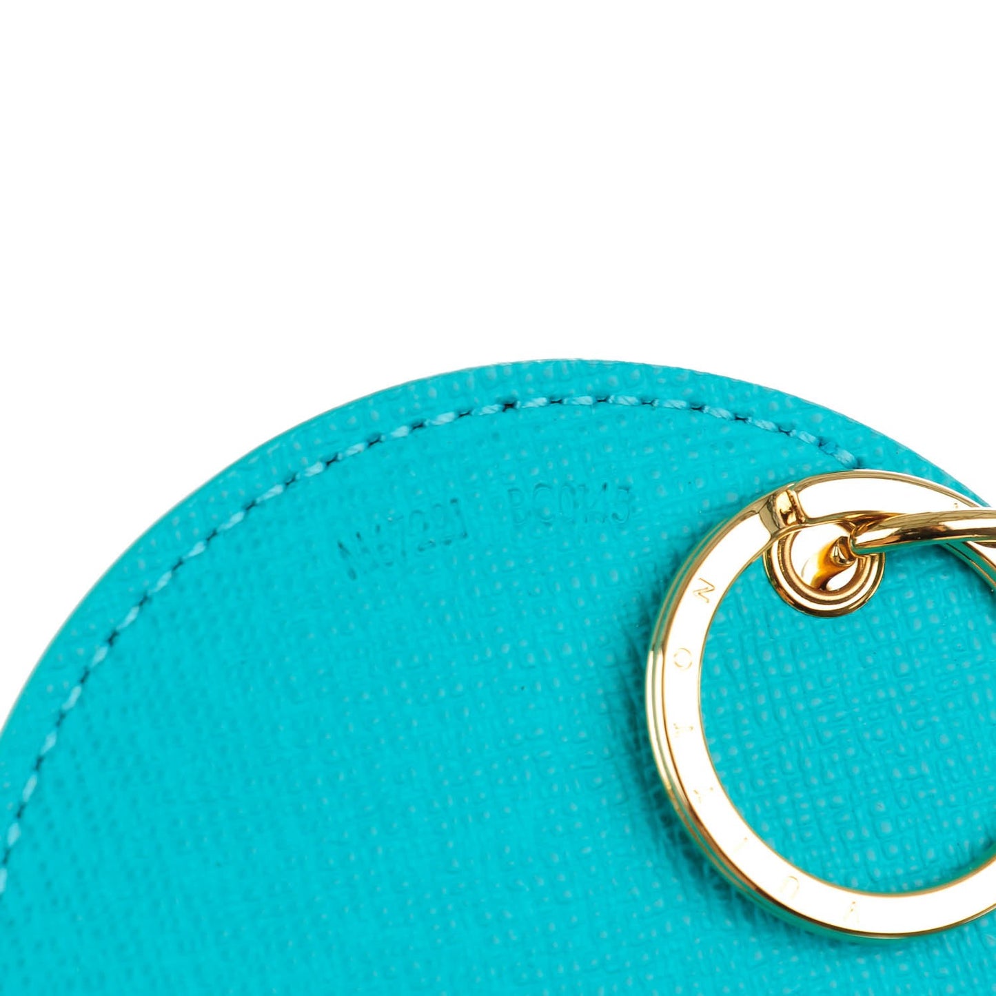 Monogram Illustre V Bag Charm Key Ring Turquoise