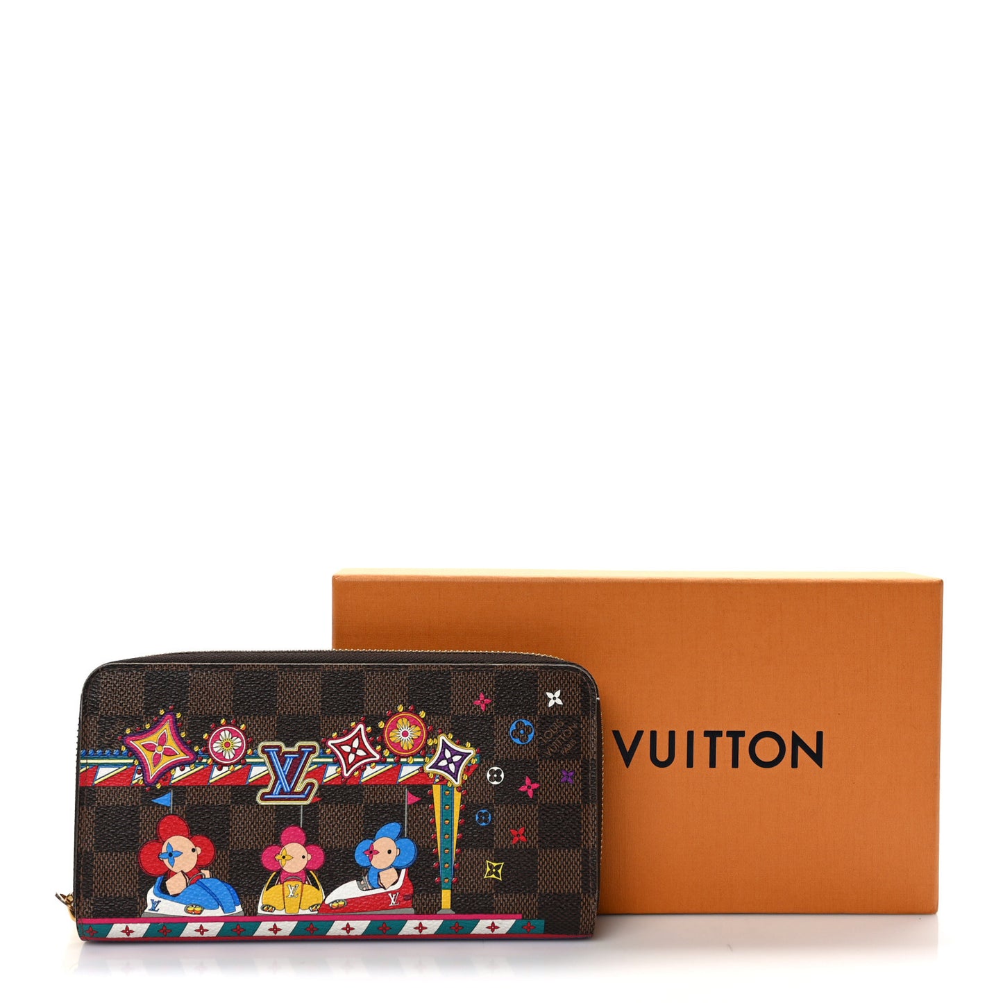 Damier Ebene 2020 Christmas Animation Bumper Cars Zippy Wallet Coquelicot