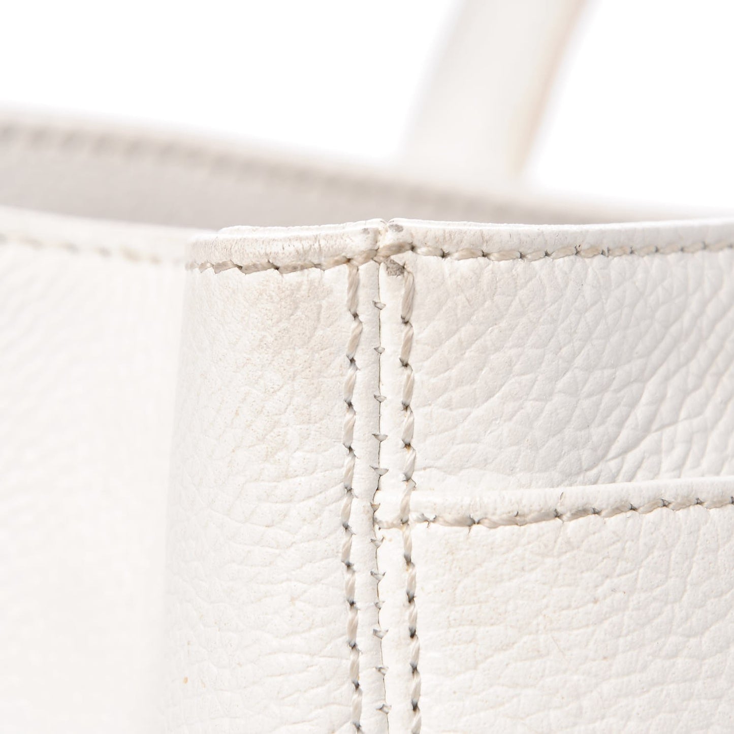 Calfskin Cerf Executive Shopper Tote White