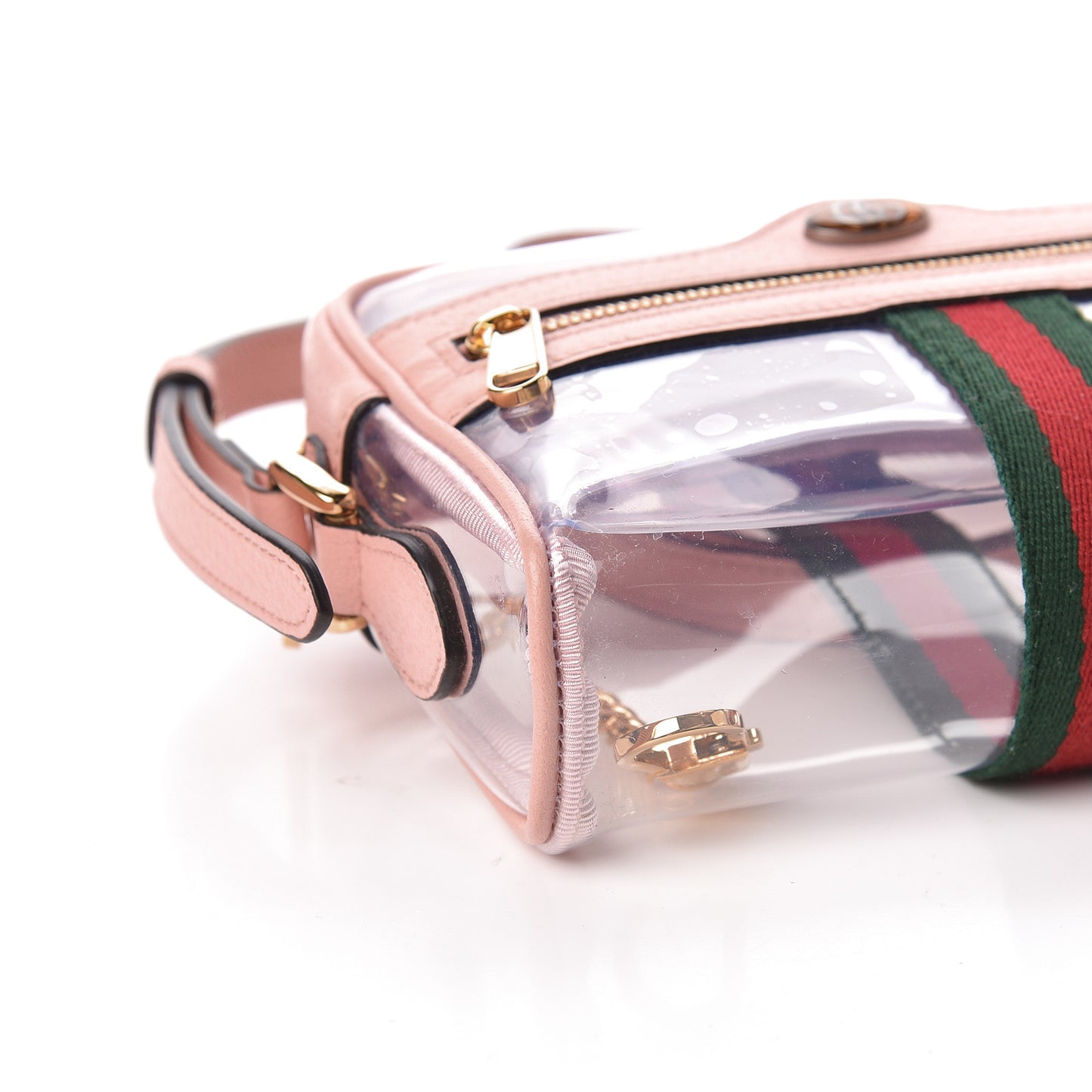 Vinyl Web Mini Ophidia Transparent Shoulder Bag Perfect Pink