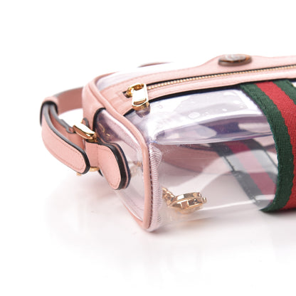 Gucci Vinyl Web Mini Ophidia Transparent Shoulder Bag Perfect Pink 7 of 10