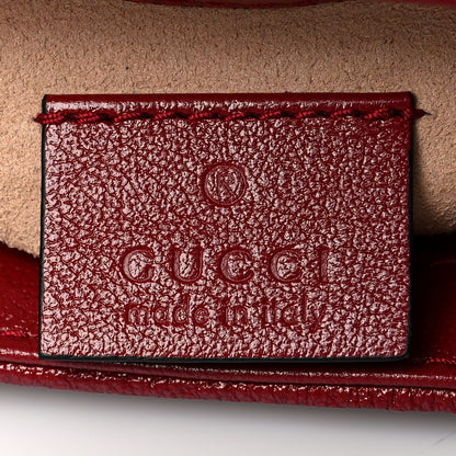 Gucci Vintage Effect Calfskin Matelasse Diagonal Super Mini Torchon GG Marmont Shoulder Bag Black Romantic Cherry 6 of 10