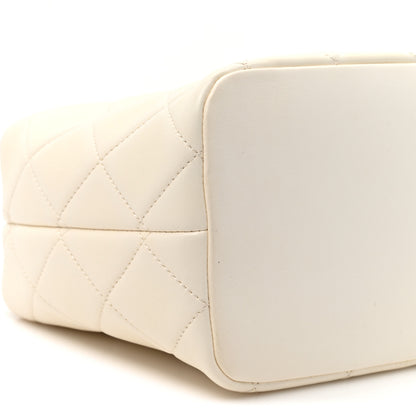 Chanel Lambskin Quilted CC Crystal Signature Chain Hobo White 10 of 10