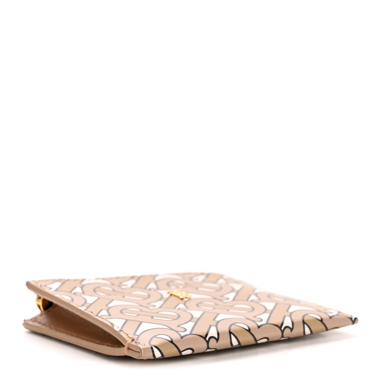 Burberry Calfskin Monogram Simone Coin Case Card Holder Beige 4 of 8