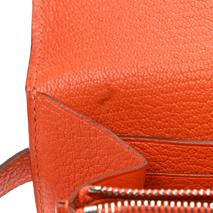 Hermes Chevre Mysore Kelly Longue Wallet Orange 8 of 10