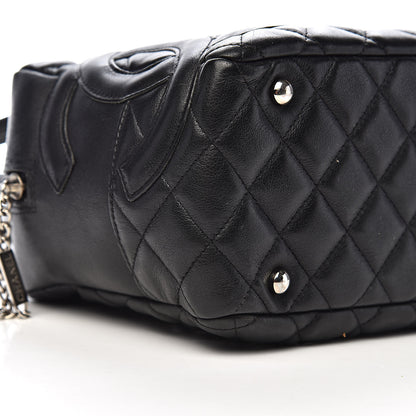 Chanel Calfskin Quilted Large Cambon Bowler Black 10 of 12