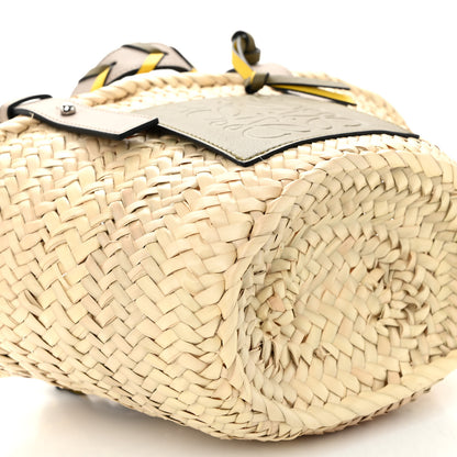 Loewe Raffia Braided Handle Small Basket Tote Bag Olive Sand 7 of 8