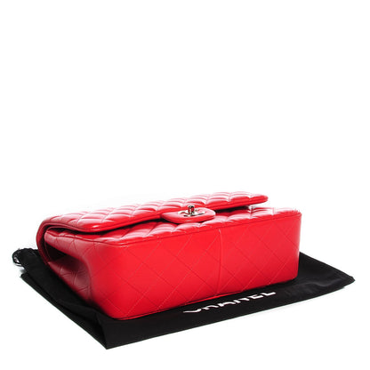 Chanel Lambskin Quilted Jumbo Double Flap Red 5 of 9