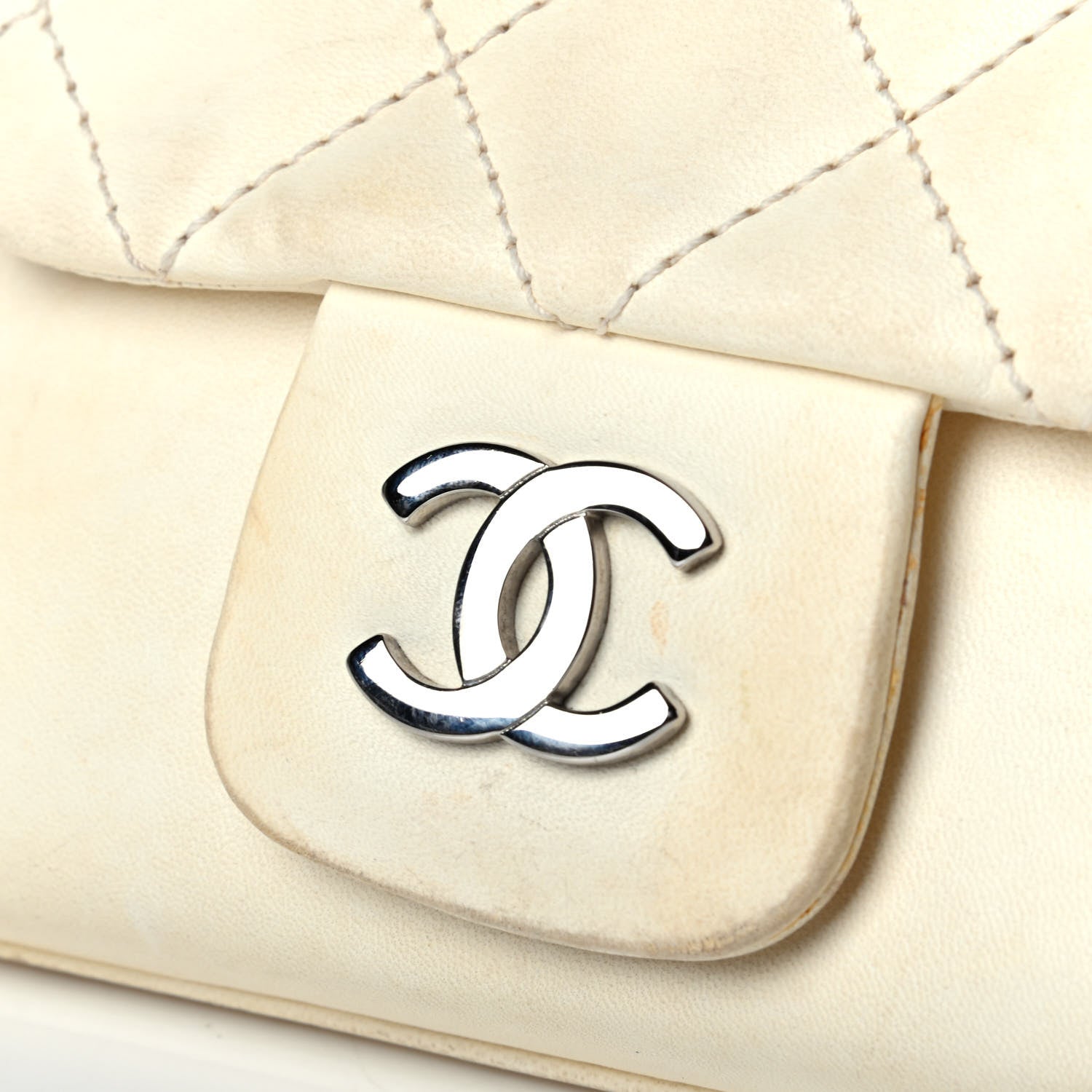 Chanel Lambskin Quilted Chain Accordion Flap White 8 of 8