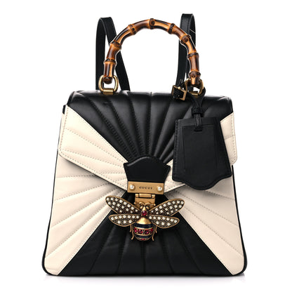 Gucci Calfskin Bamboo Trapuntata Queen Margaret Backpack Mystic White Black 1 of 9