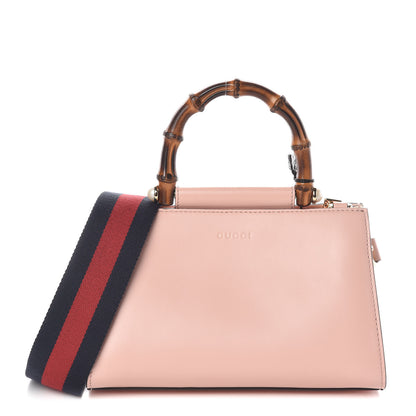 Gucci Nappa Bamboo Web Mini Nymphaea Top Handle Bag Perfect Pink Mystic White 1 of 10