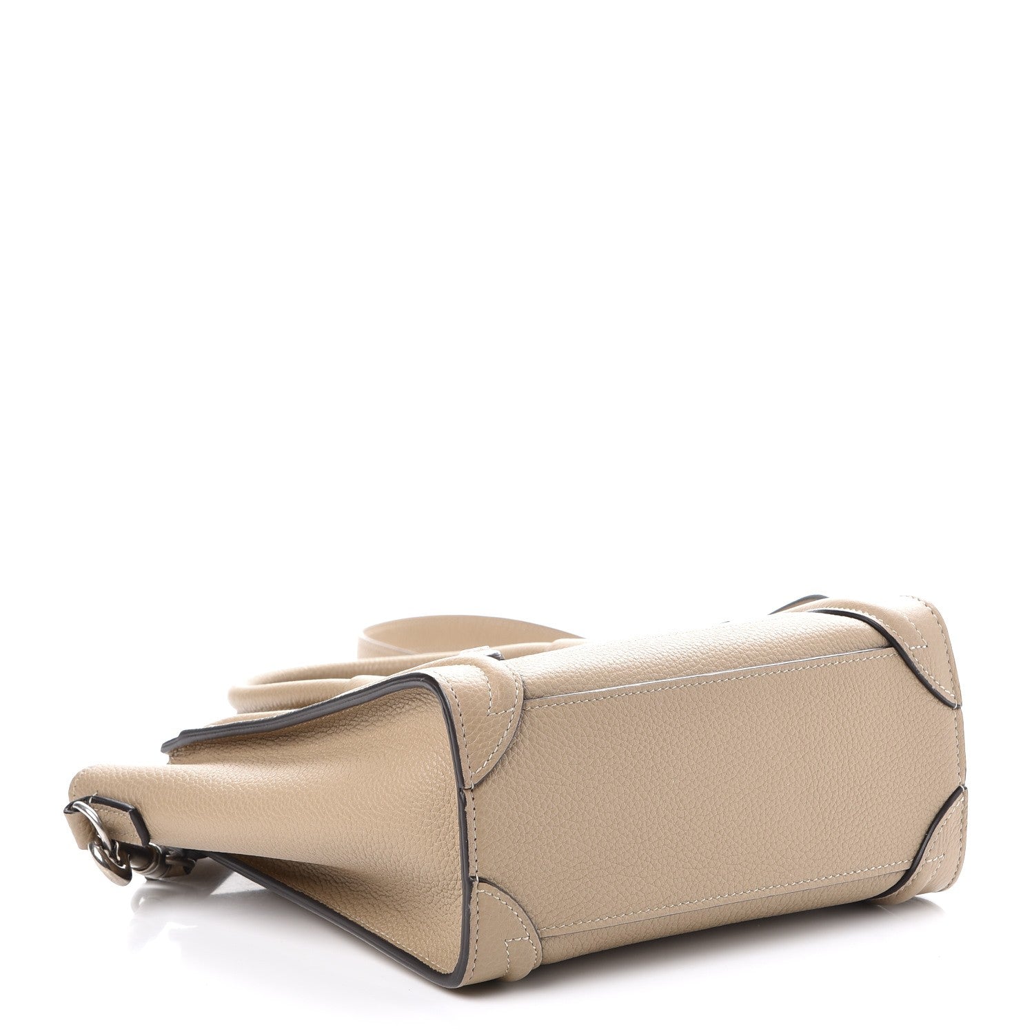 Celine Drummed Calfskin Nano Luggage Dune 4 of 7