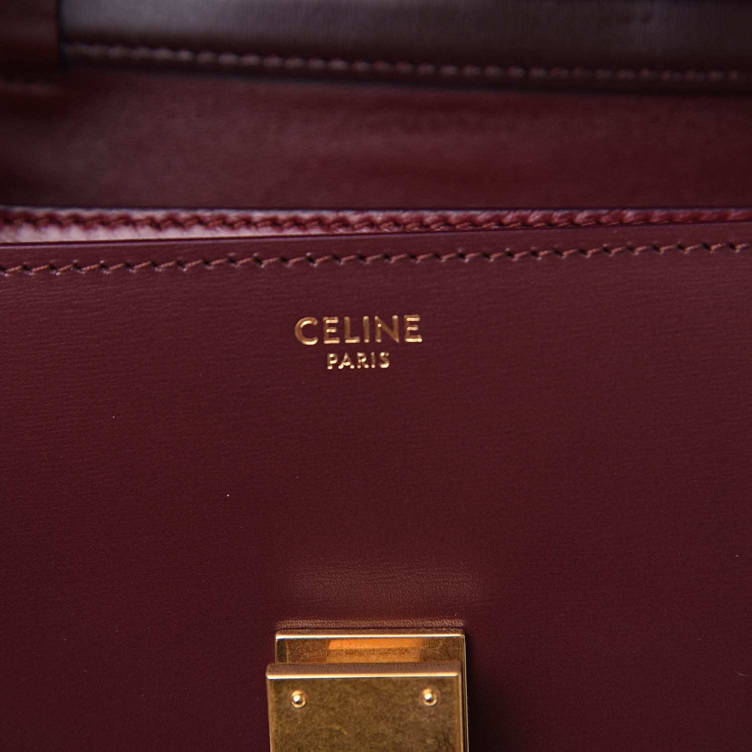 Celine Box Calfskin Teen Classic Box Flap Bag Burgundy 5 of 9