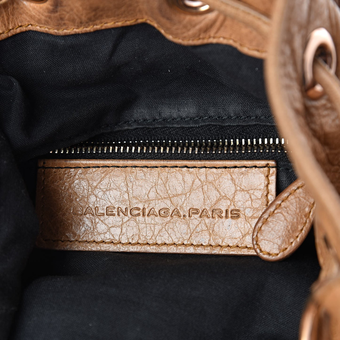 Agneau Giant 12 Rose Gold Hardware Mini Pompon Cumin