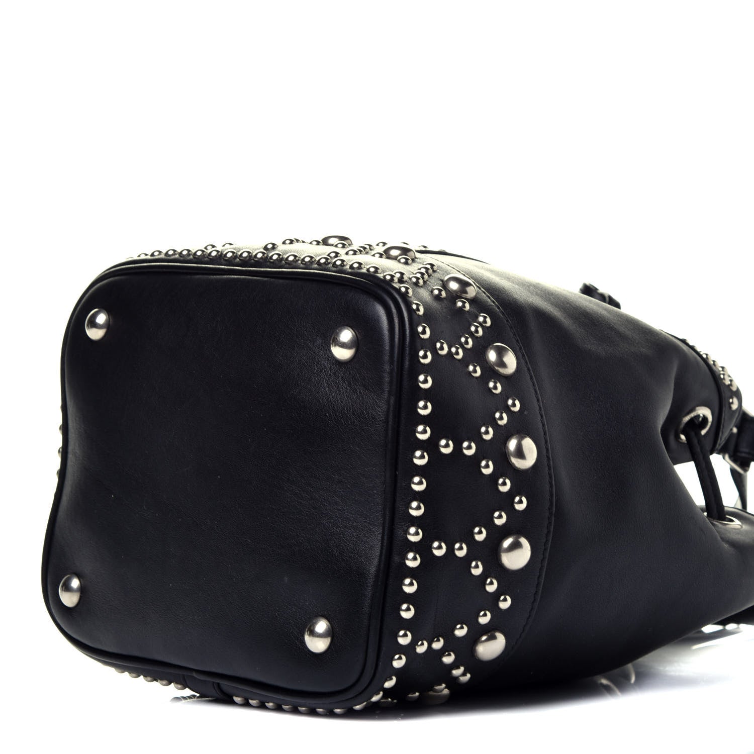 Saint Laurent Calfskin Small Y Studs Bucket Bag Black 9 of 9