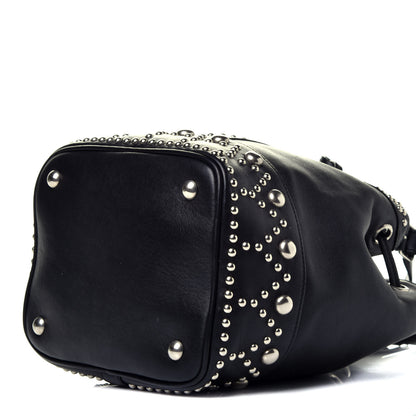 Saint Laurent Calfskin Small Y Studs Bucket Bag Black 9 of 9