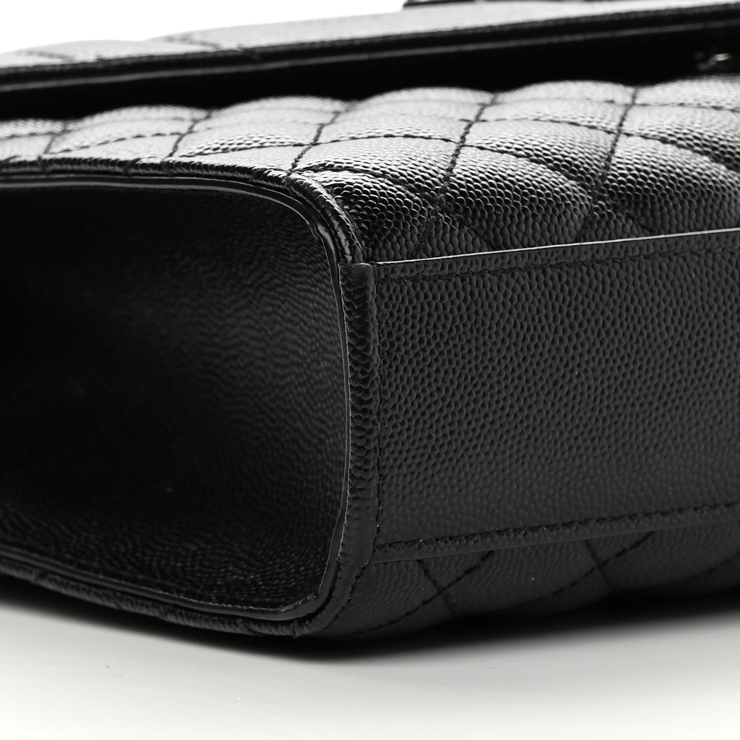 Grain De Poudre Textured Mixed Matelasse Triquilt Medium Monogram Satchel Black