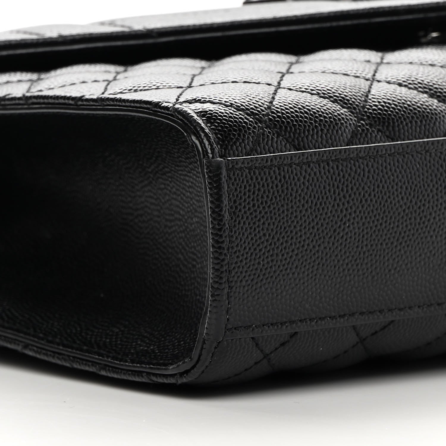 Saint Laurent Grain De Poudre Textured Mixed Matelasse Triquilt Medium Monogram Satchel Black 7 of 12