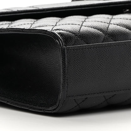 Saint Laurent Grain De Poudre Textured Mixed Matelasse Triquilt Medium Monogram Satchel Black 7 of 12