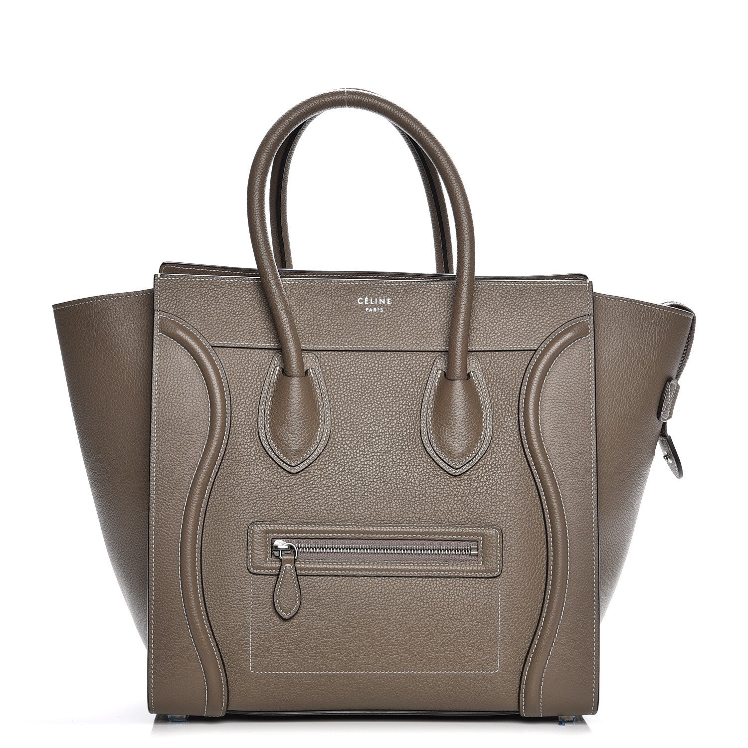 Celine Drummed Calfskin Mini Luggage Souris 1 of 7